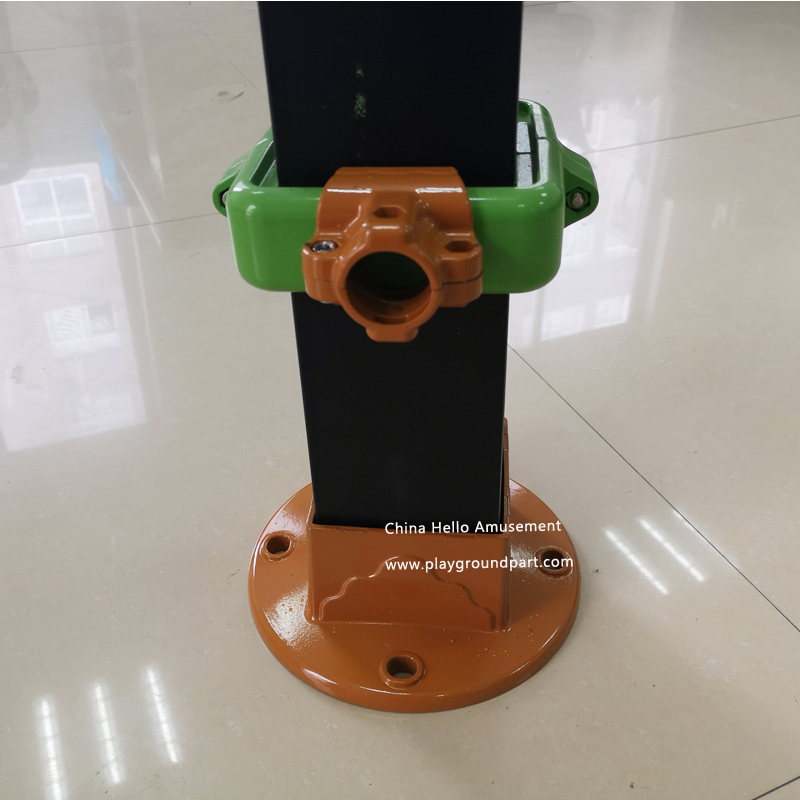 Playground metal fittings for square pipes